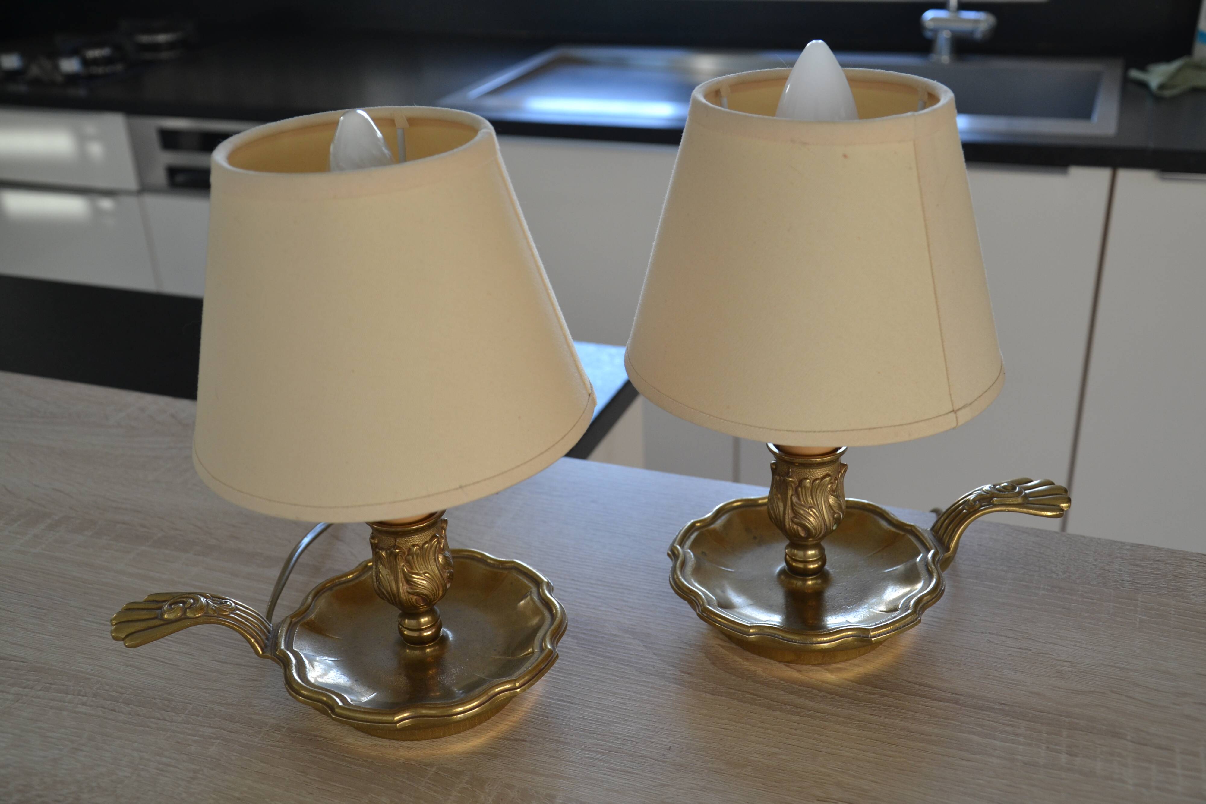 2 basement/bedside lamps in bronze