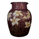 Legras enamelled vase 1900 pink glass daffodil decoration