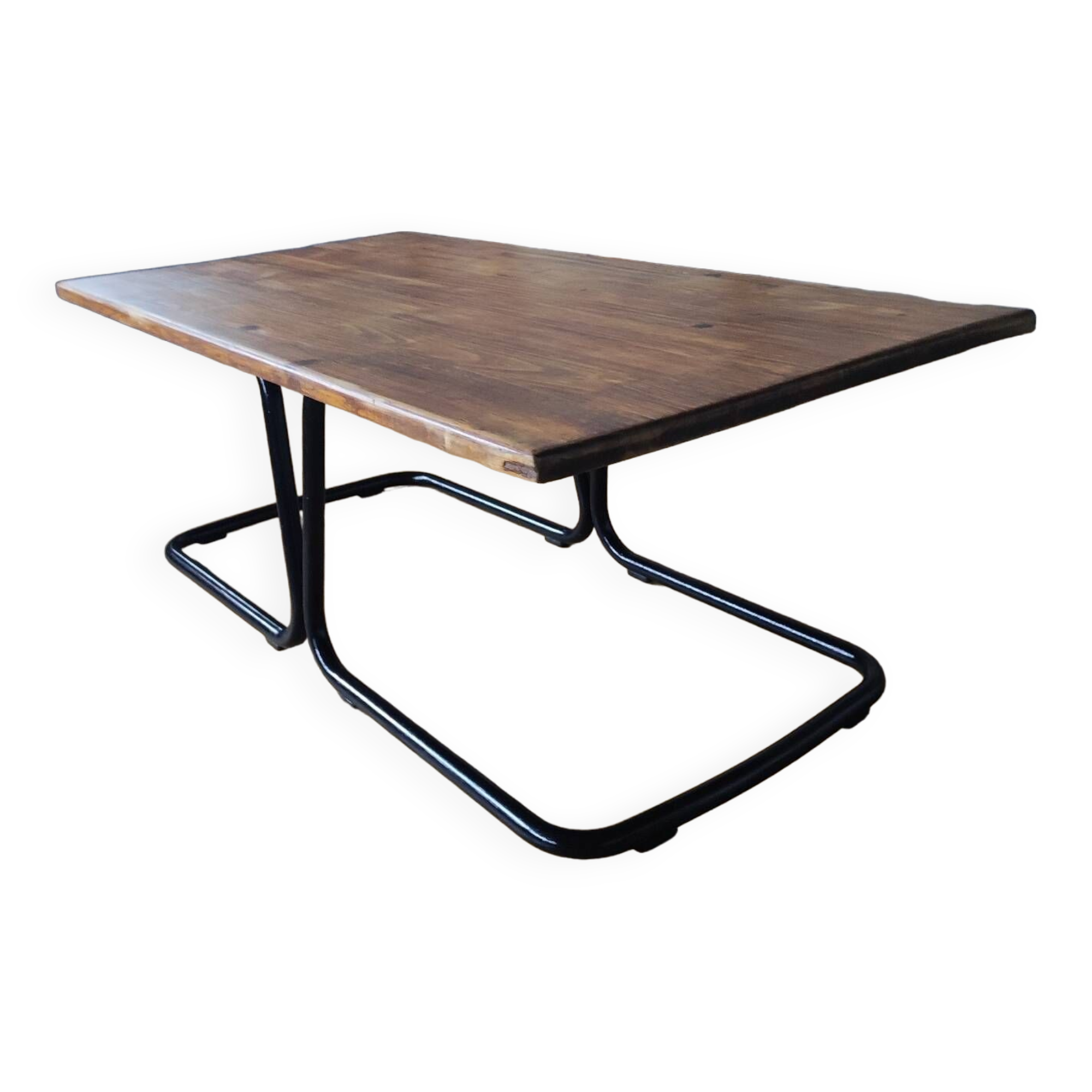 Industrial metal and wood coffee table