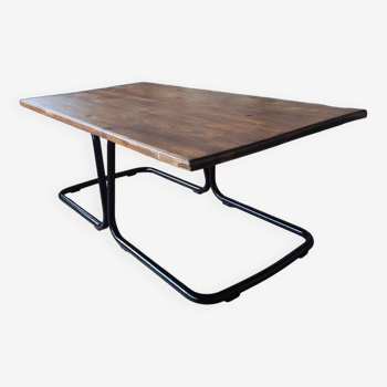 Industrial metal and wood coffee table