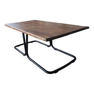 Table basse industrielle métal et bois