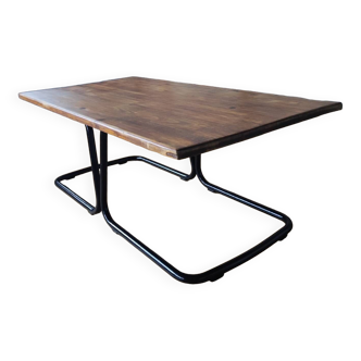 Industrial metal and wood coffee table