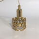 Two pendant lights in gilded brass and crystal, by Palwa, design 1960