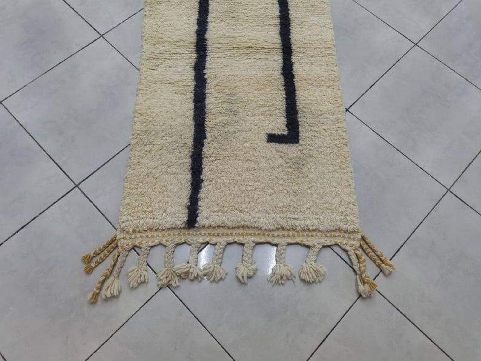 Tapis berbere de couloir fait main taille 75x300 cm