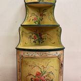 Louis XV style Venetian curved corner cupboard in lacquered wood