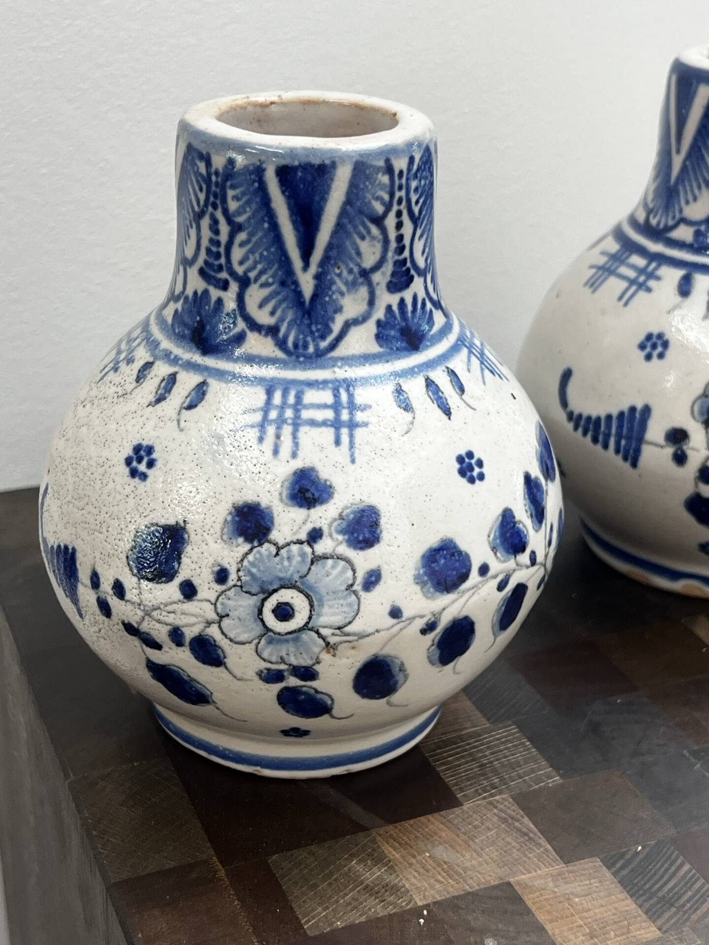 Pair of antique DELF vases