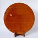 Cake dish in gien slip with woven reed effect 1960