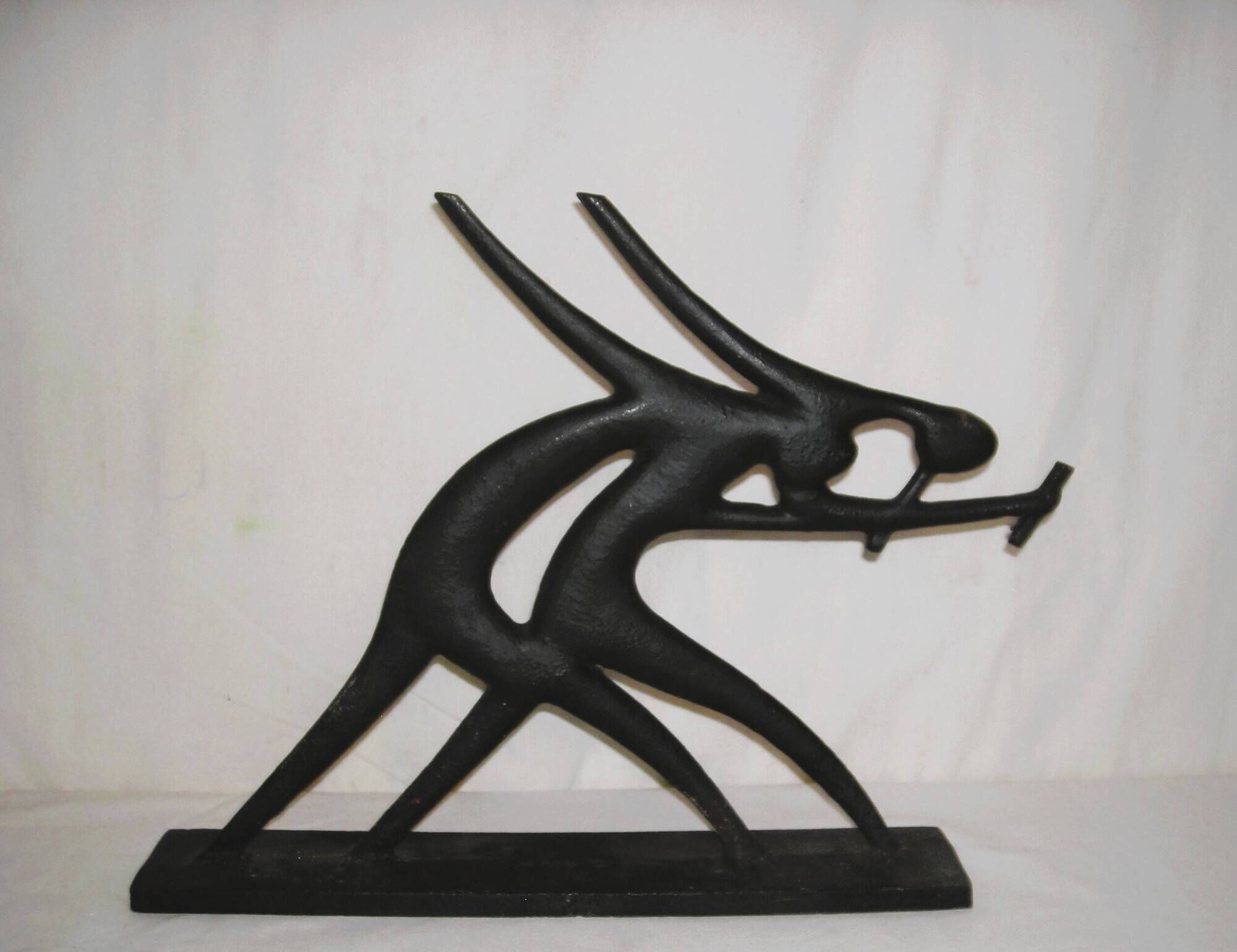 Modernist cast iron statuette from the 1950s.