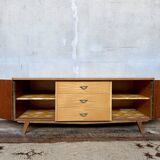 Vintage TV unit with tapered legs in Scandinavian style.