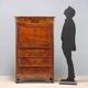 Antique mahogany secretary with leather, Italy, 19th century