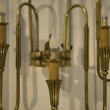 Monumental bronze wall light with 5 arms, neoclassical Art Deco from the 1940s.