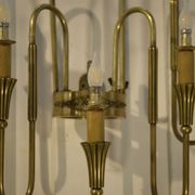 Monumental bronze wall light with 5 arms, neoclassical Art Deco from the 1940s.