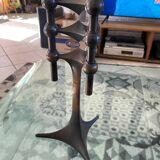 Base for candlesticks + 2 modular candlesticks NAGEL copper brown 1970