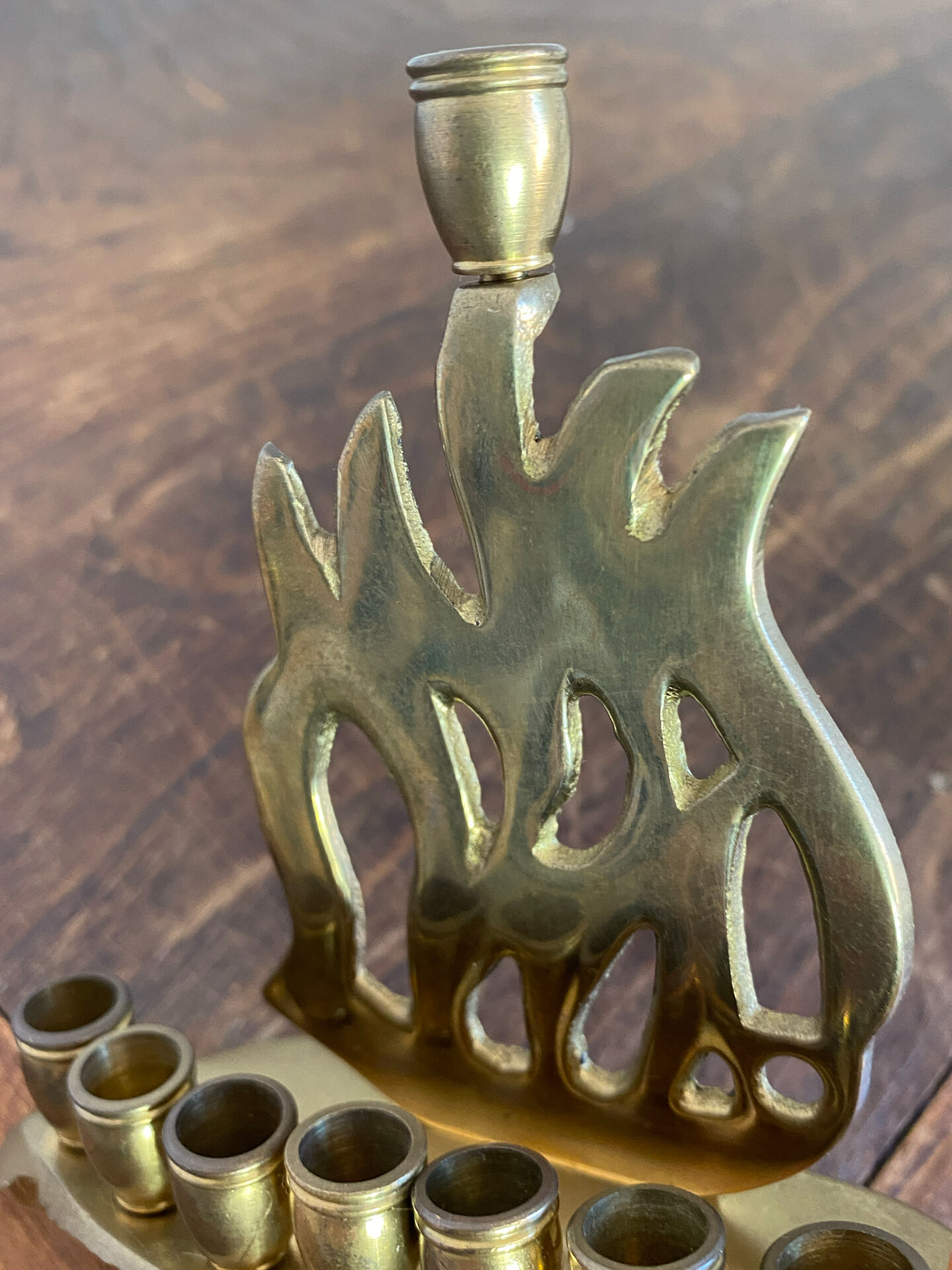 Chandelier, brass Hanukkah menorah