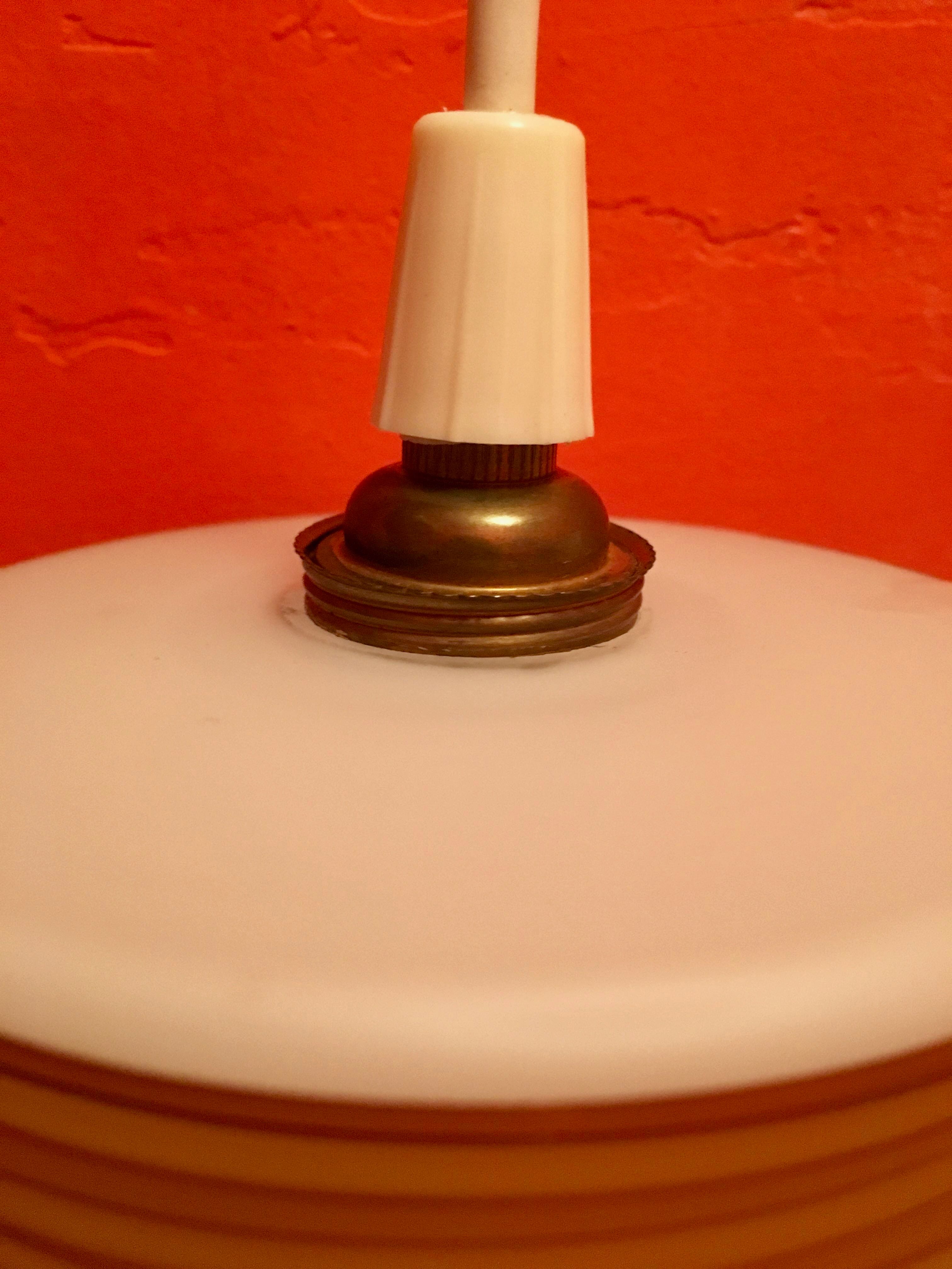 Suite of three hanging 1960, vintage opaline Scandinavian spirit