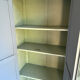 Antique Parisian wardrobe in sage green patina