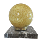 Glass lamp Clichy yellow and marble years 30/40