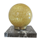 Glass lamp Clichy yellow and marble years 30/40