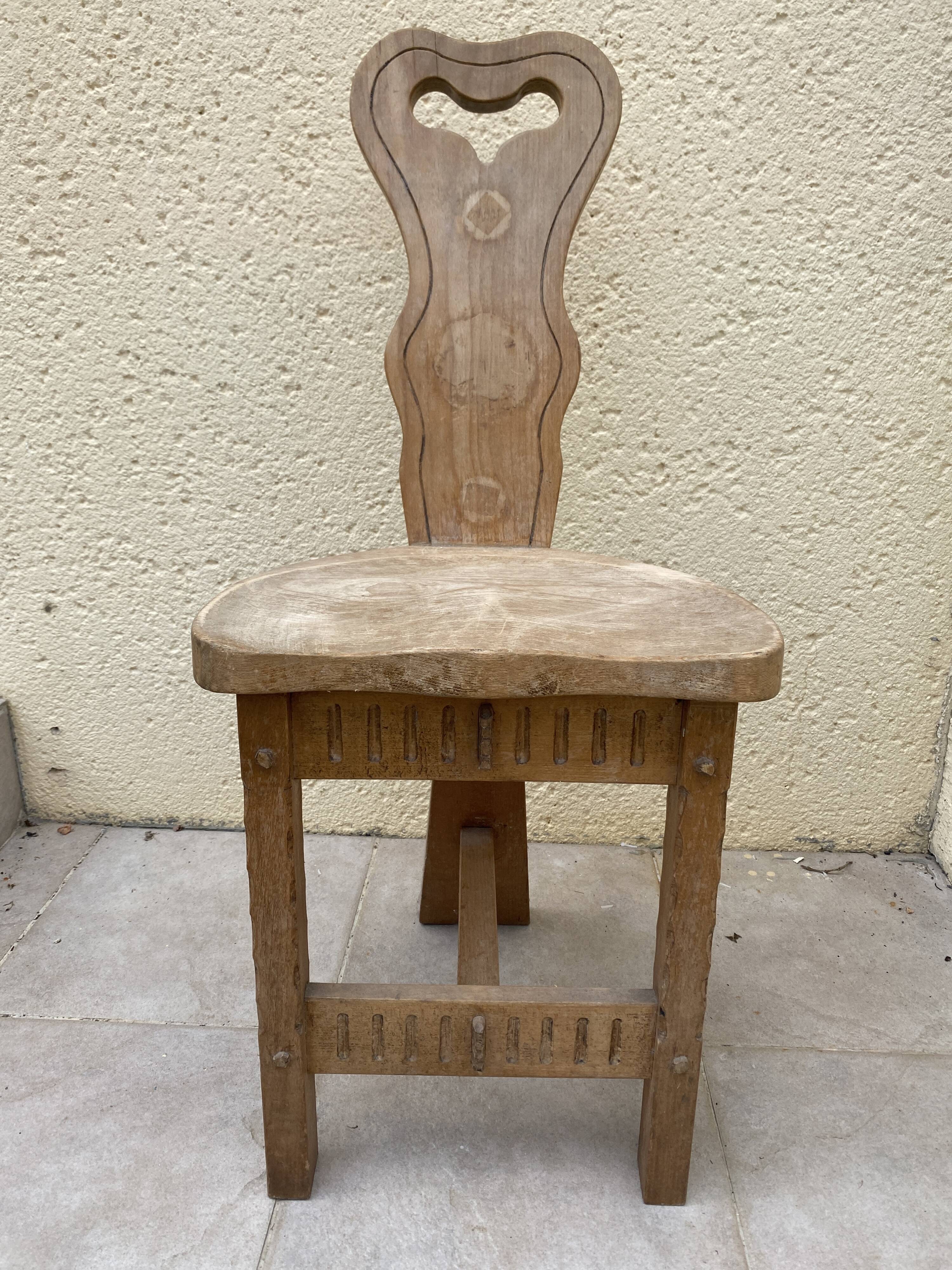 Wooden tripod chair from the 60s