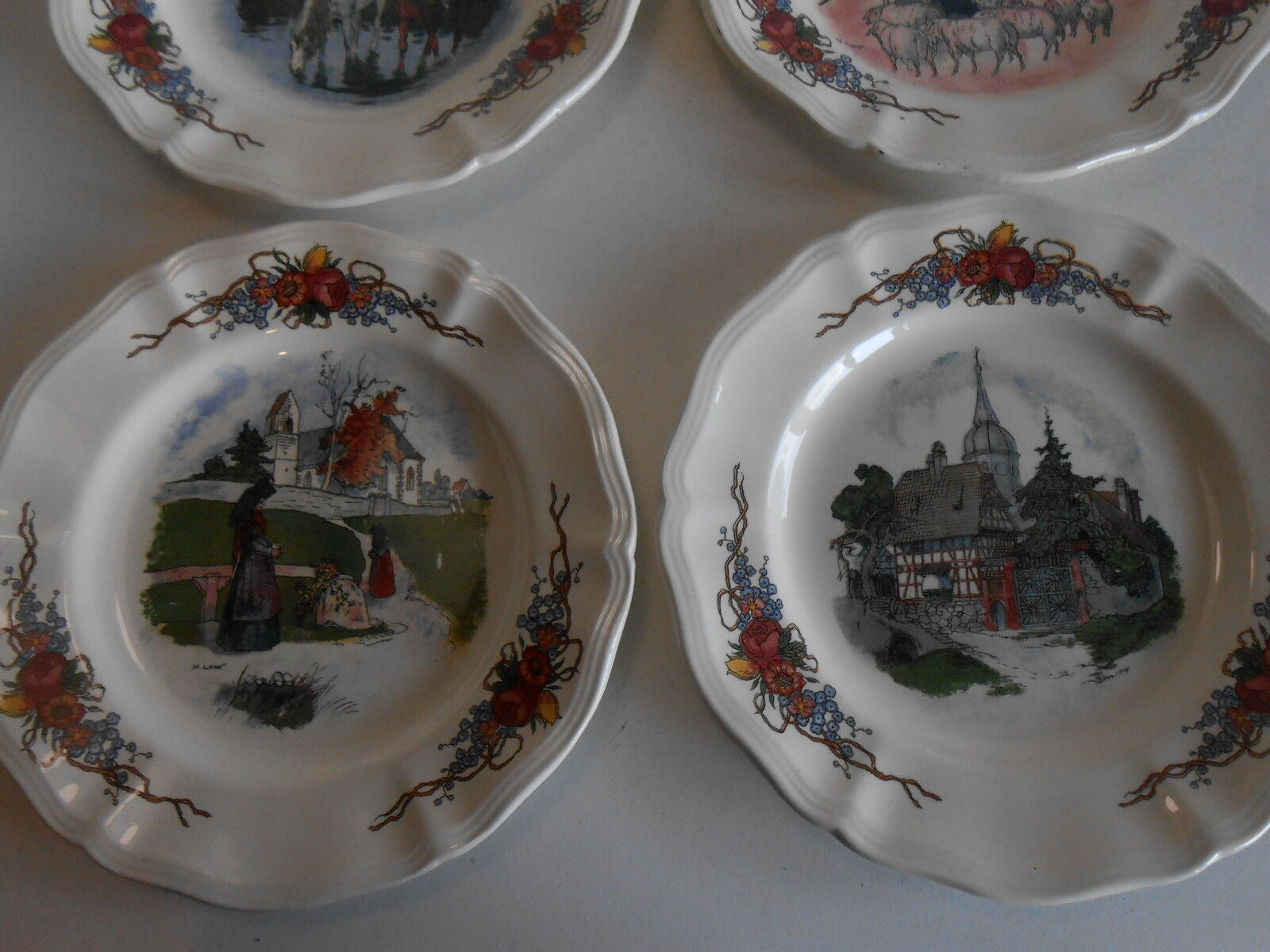 8 plates for dessert obernai Sarreguemines h.loux
