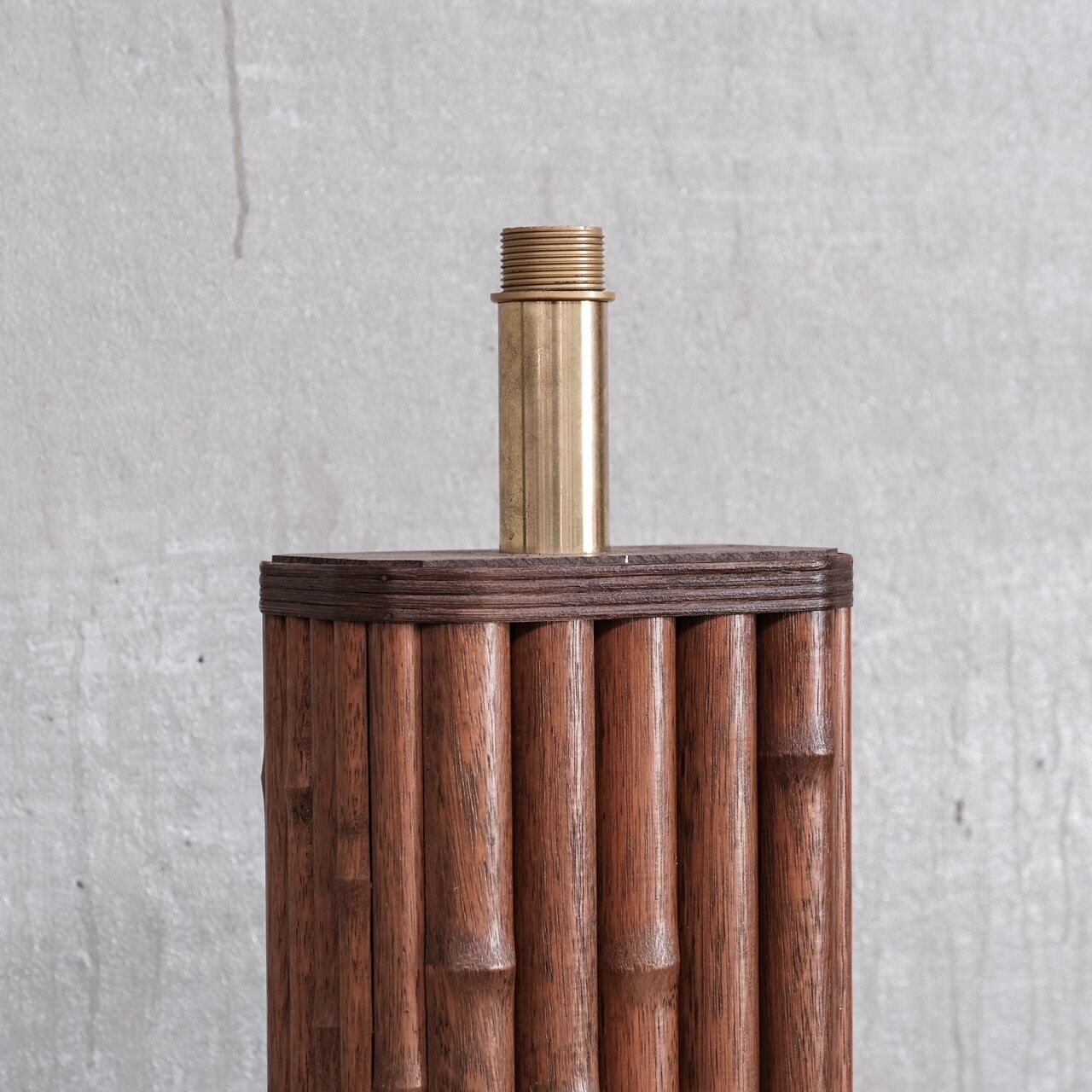 Bamboo and brass french mid-century table lamp