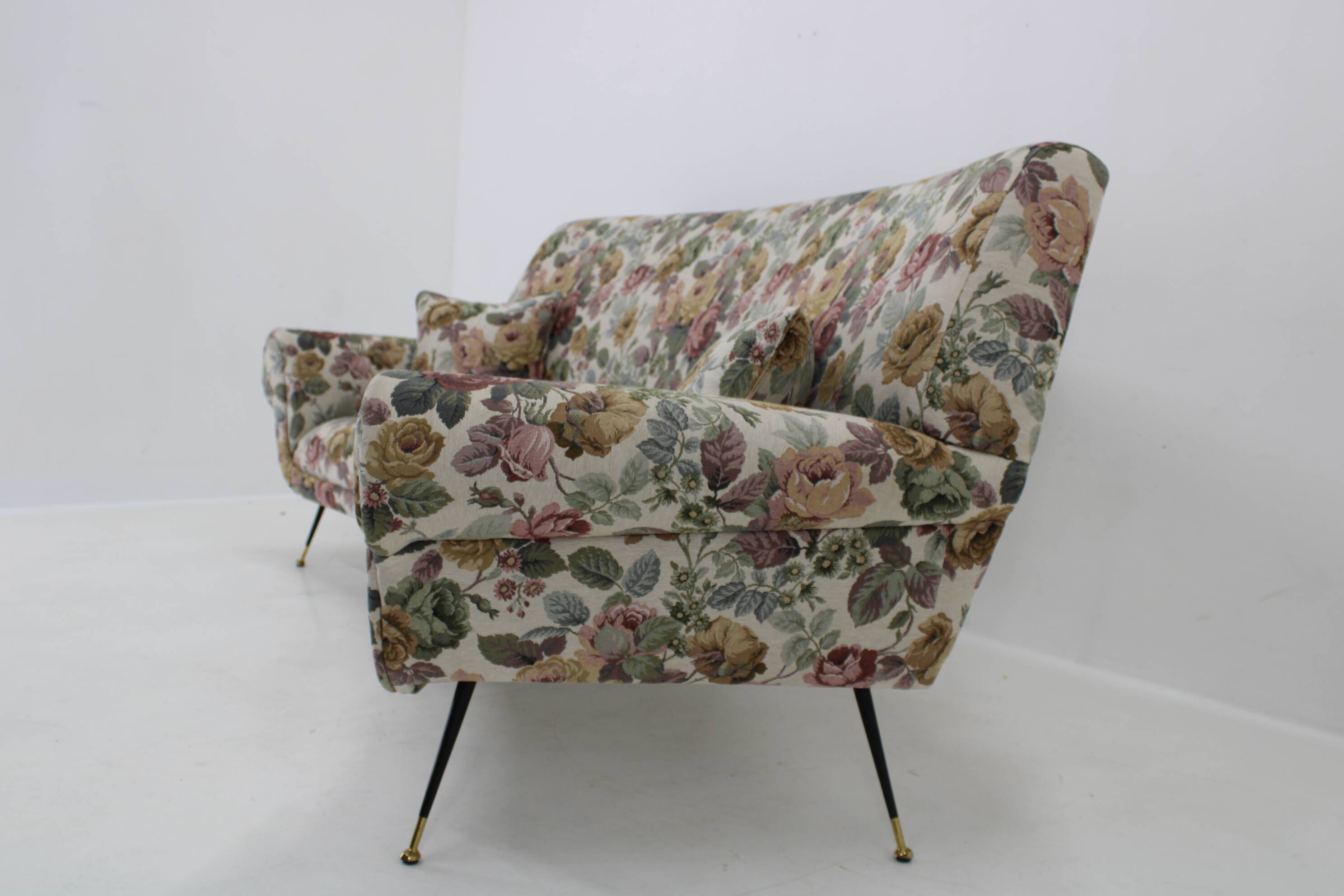 1950s Italian Curved "Banana" 3-Seater Sofa