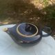 Teapot and milk jug We Two in vintage black and yellow ceramic