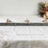 Vintage enameled cast iron wall hook with 3 hooks