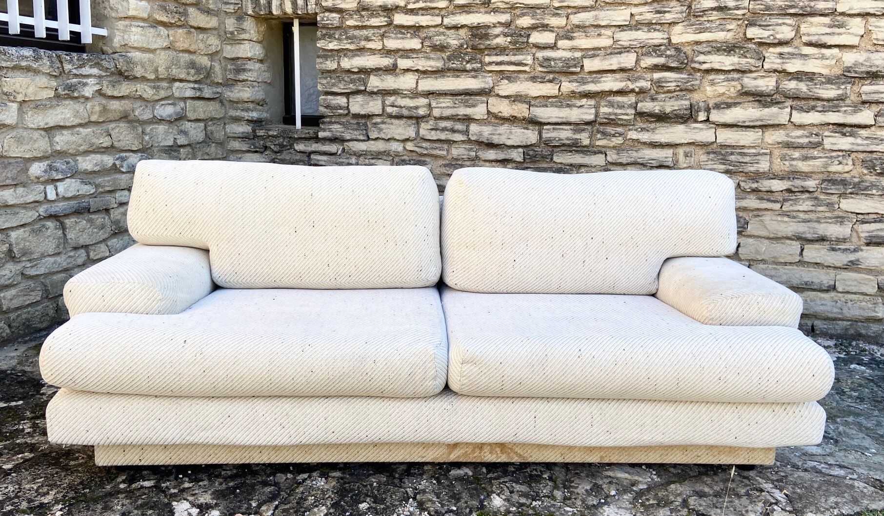 Two seater sofa in sly wool