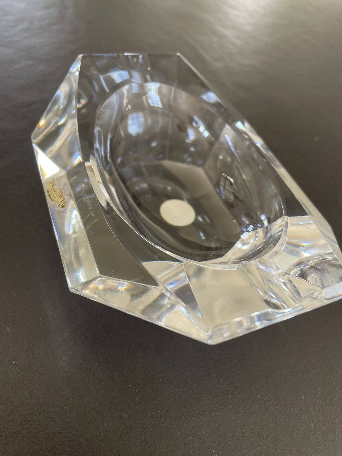 Crystal ashtray Val St Lambert Belgium