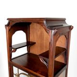 Art Nouveau Display Case, Bronzes and Carved Wood on a Lake Theme, 1900