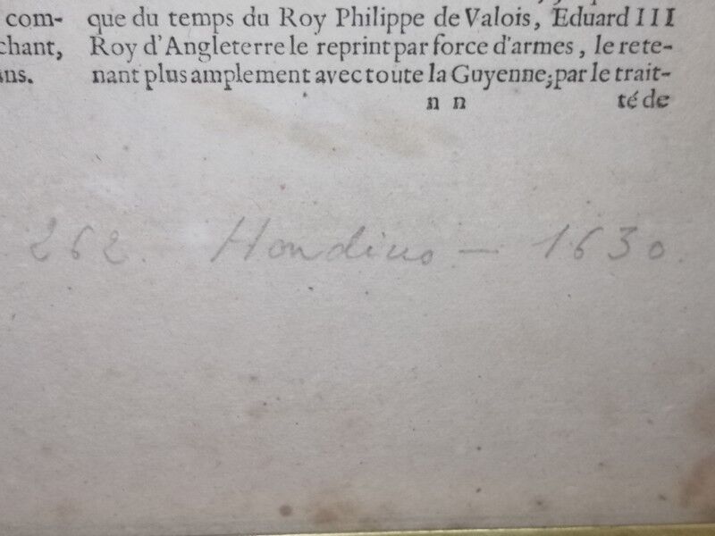 Authentic old map of the seventeenth century of Poitou by judocus Hondius 1630 double-sided