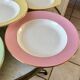 Lot of 6 hollow plates Saint-Amand 60s pastel