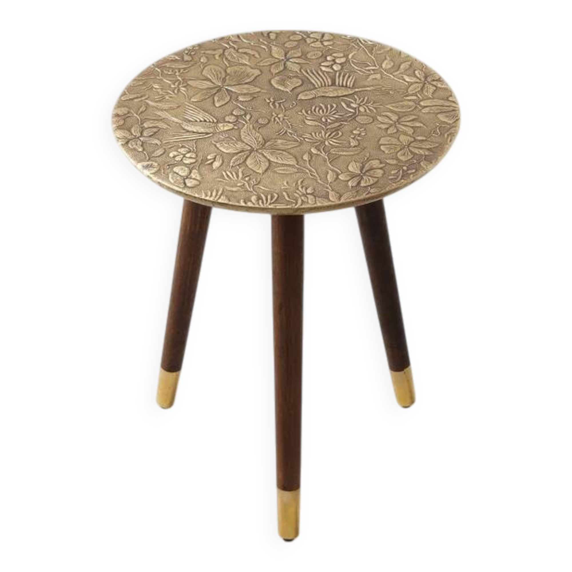Table d'appoint en laiton fait main : table d'accent moderne du milieu du siècle