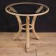 Italian iron side table with glass top