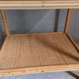 Pair of rattan bedside tables