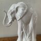 Vintage elephant umbrella stand in glazed ceramic