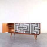 Buffet peint à la main Op-Art du milieu du siècle de Sven Andersen Møbelfabrikk