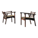 Pair of modernist armchairs in oak, Reconstruction, circa 1940