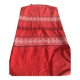 Rectangular tablecloth, Basque household linen in red cotton with black and white embroidery, vintage