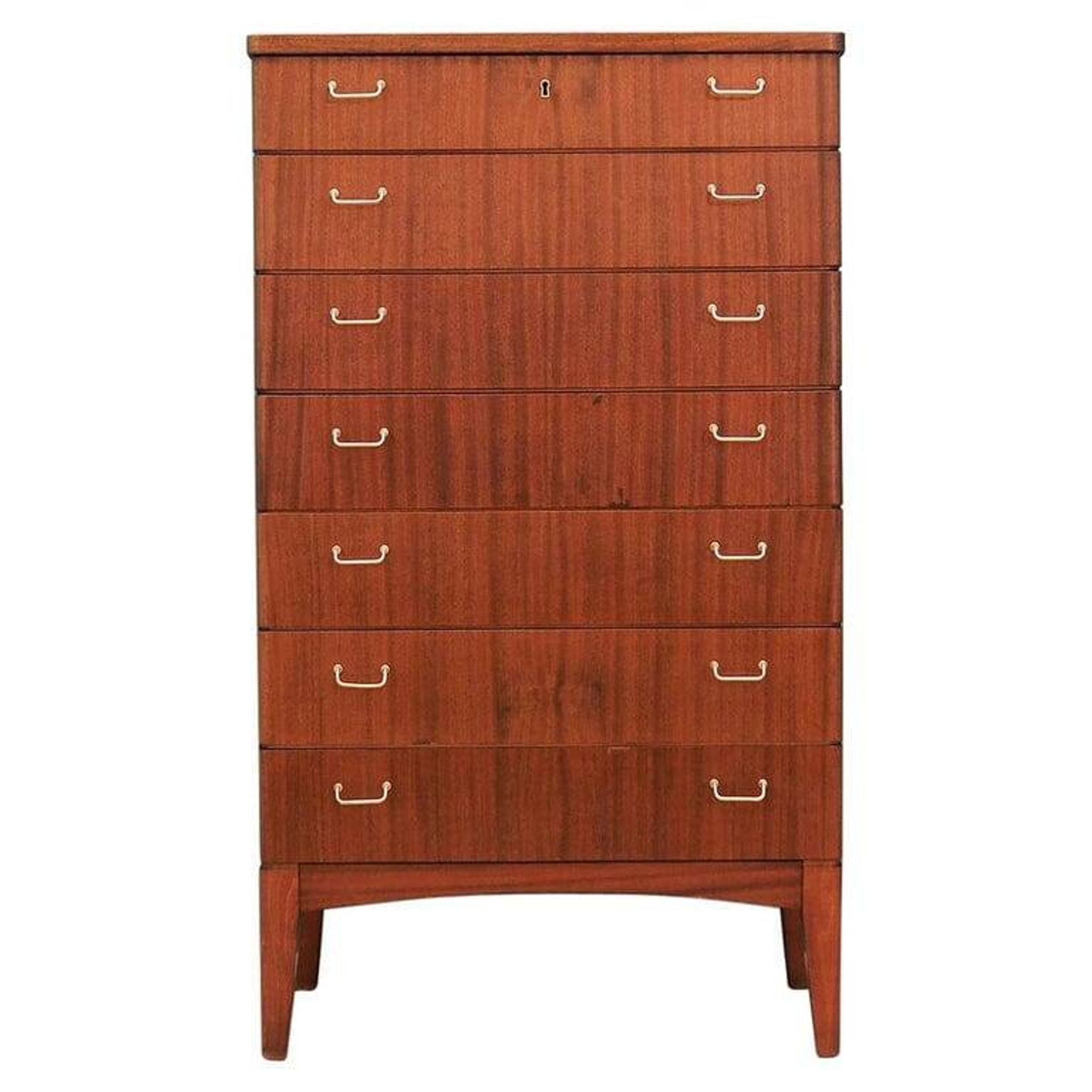 Mahogany chest of drawers, Scandinavian design, 1970s, production: Denmark