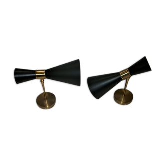 Pair of Italian wall light form diabolo