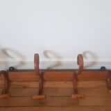 Wooden wall coat rack