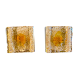 Pair of wall lamps Mazzega chrome structure