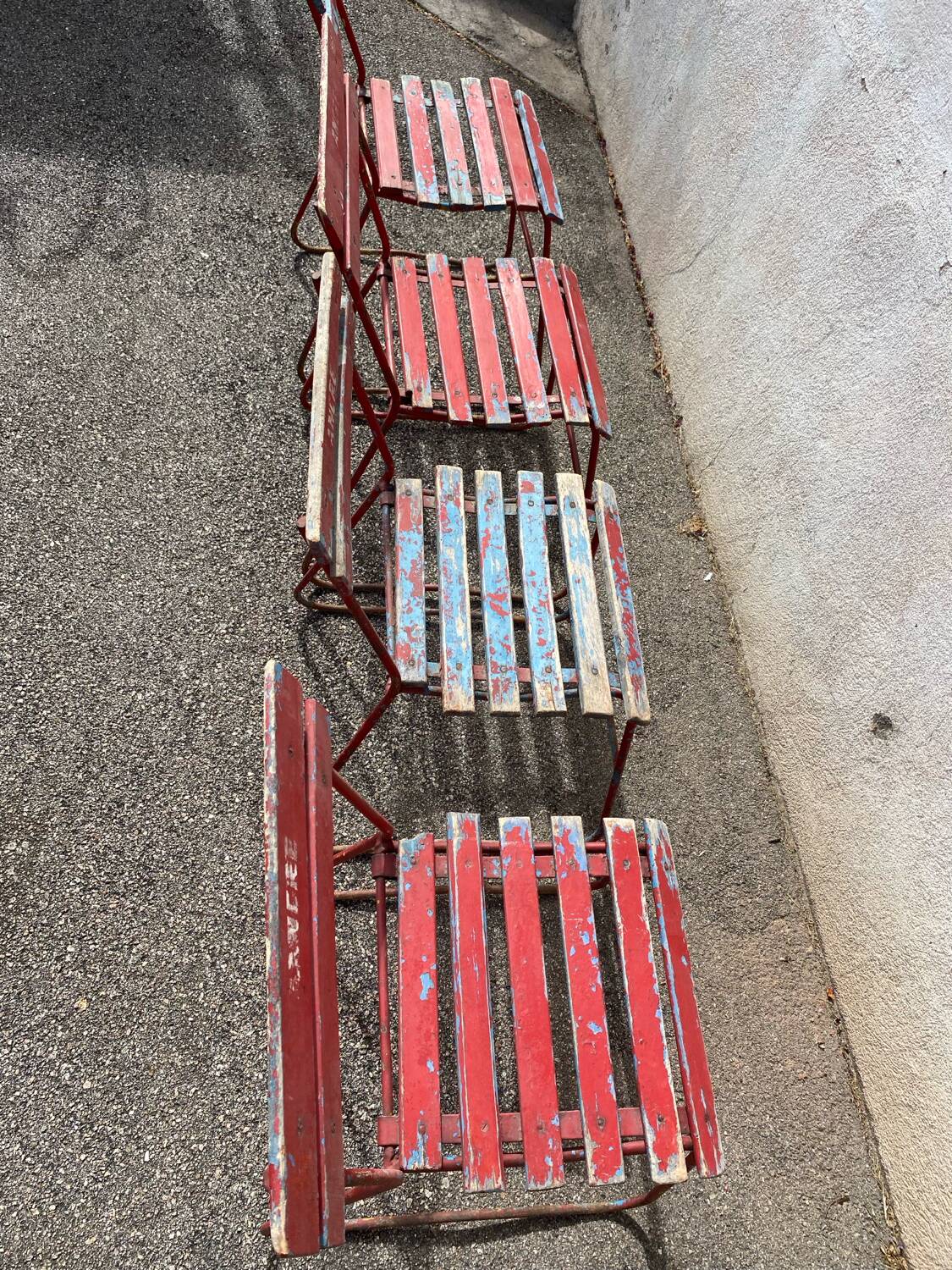 Set of 4 advertising bistro chairs