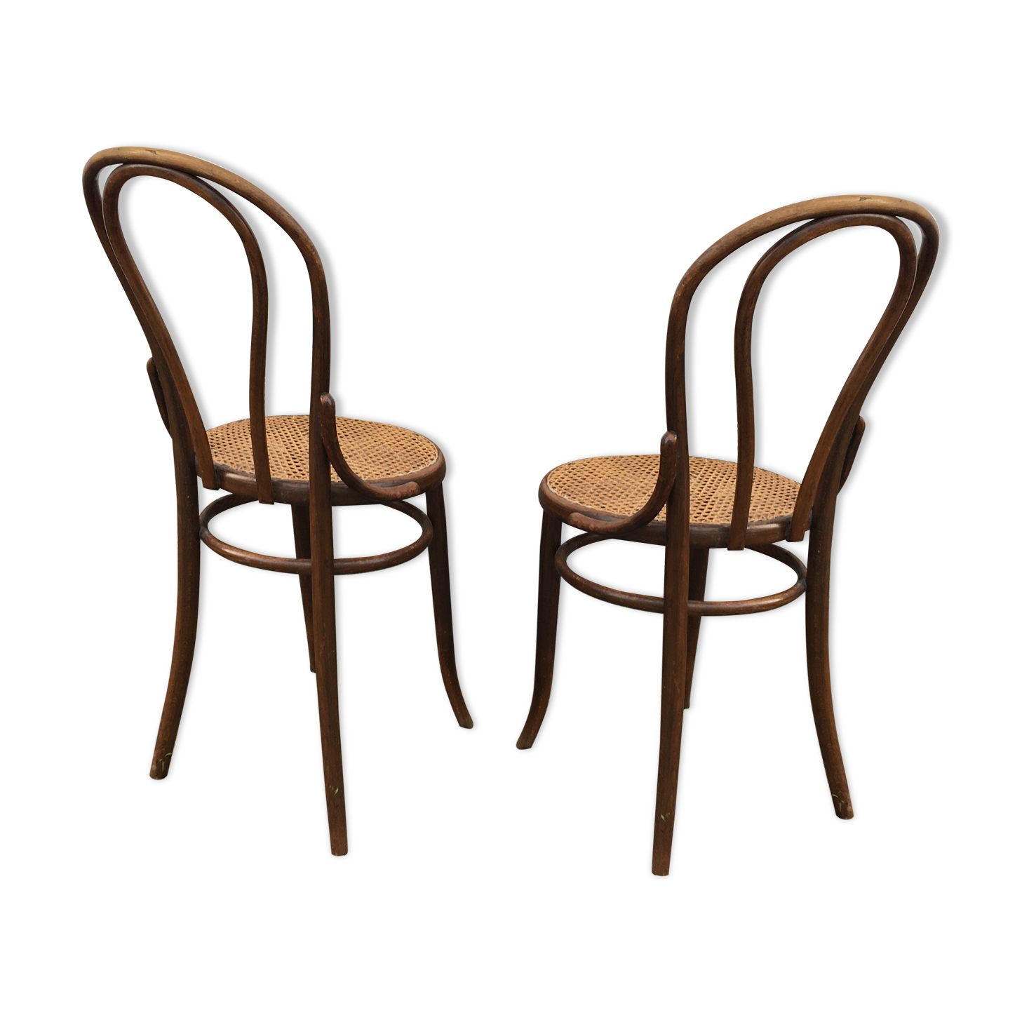 Pair of fischel chairs made in Austria curved wood