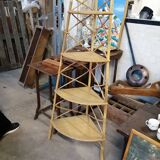 Bamboo rattan corner shelf