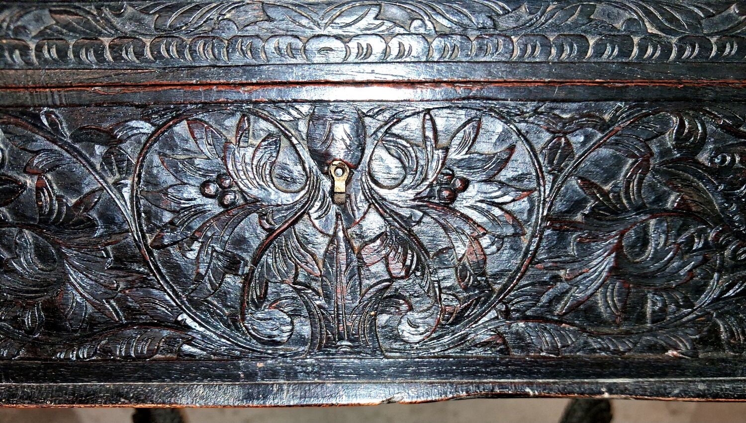 Ethnic carved wooden worker's furniture