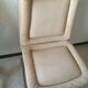 Set of 4 chairs in cream velvet seventies