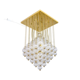 Lustre venini mid century italian flushmount murano glass bubbles et lustre en laiton